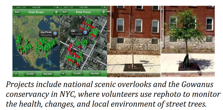 Matched rephotography pairs of a location taken years apart
